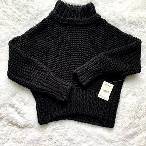 Free People Chunky Knit Black Sweater *NWT